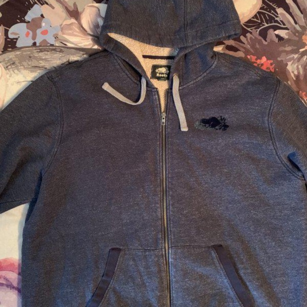 Roots zip up hoodie with Sherpa lining